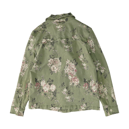 Green Floral Denim Jacket