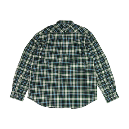 Green Plaid Long Sleeve Button Down