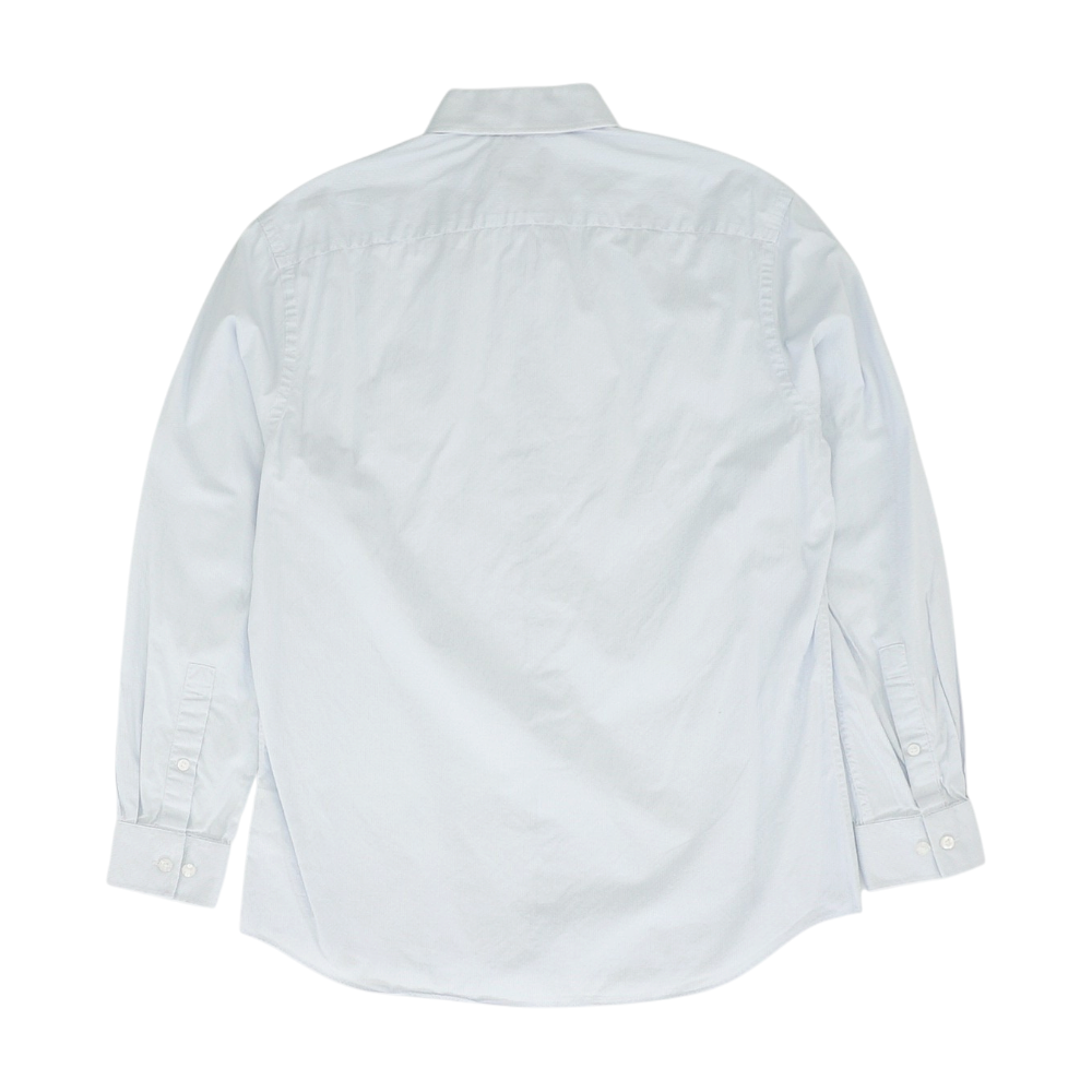 White Print Long Sleeve Button Down