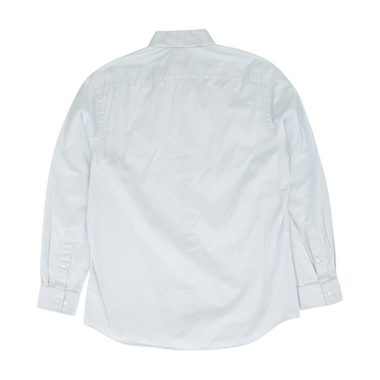 White Print Long Sleeve Button Down