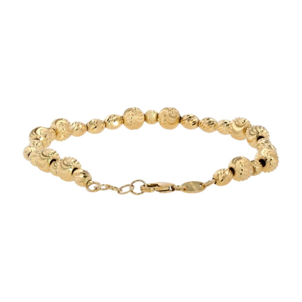 18K Yellow Gold Beaded Bracelet – Image 2