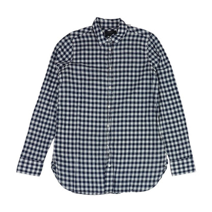 Navy Tall Check Button Down