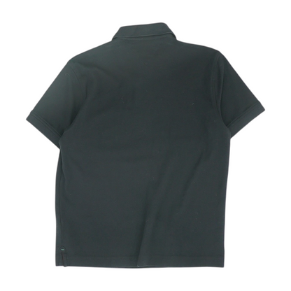 Black Solid Short Sleeve Polo
