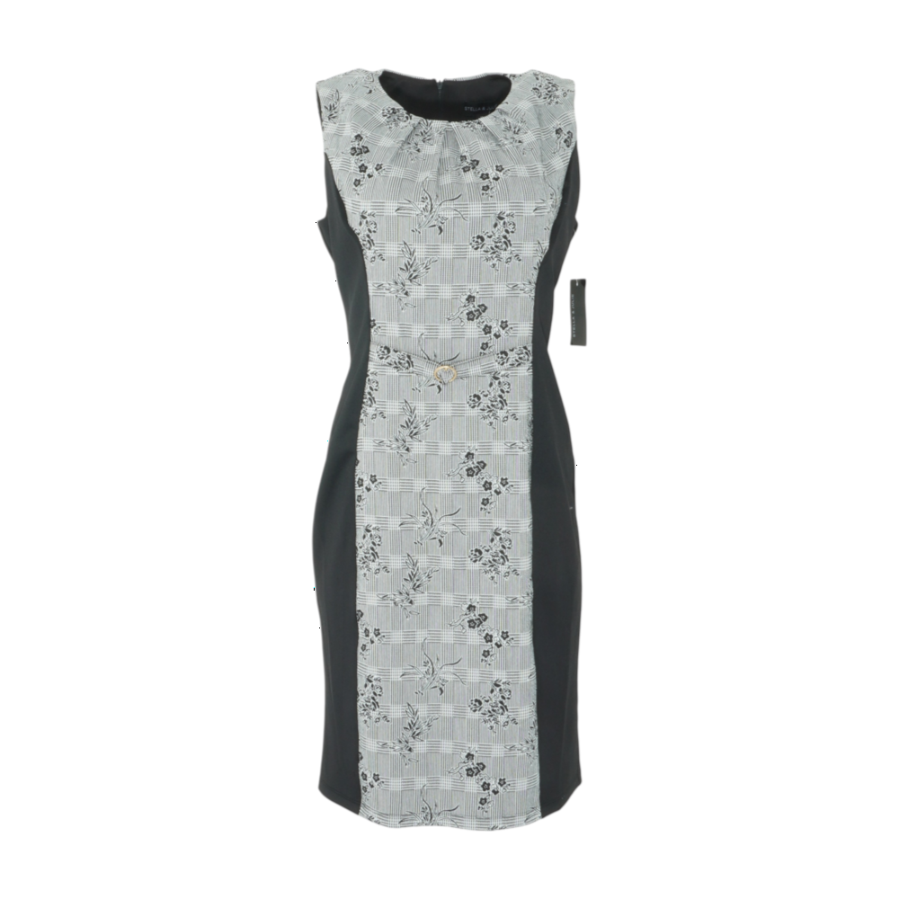 Black Color Block Midi Dress