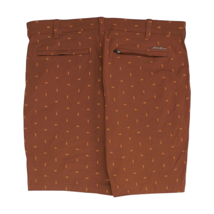 Brown Print Active Shorts