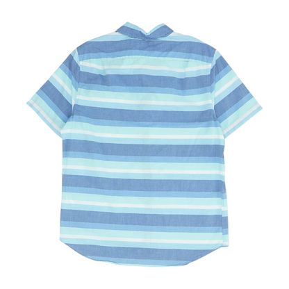 Blue Striped Short Sleeve Button Down