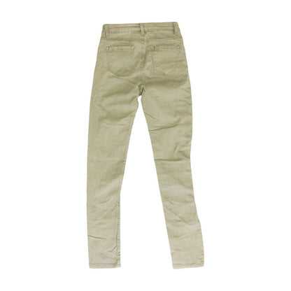 Green Solid High Rise Skinny Leg Jeans