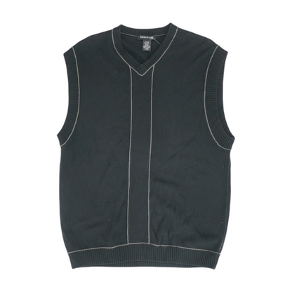 Black Solid Vest Sweater