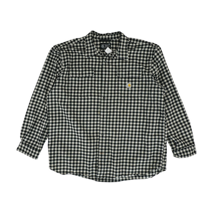 Black Check Flannel Button Down