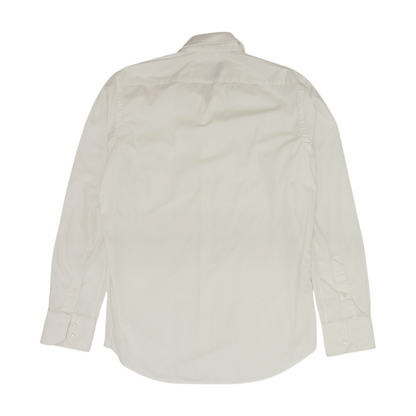 White Solid Long Sleeve Button Down
