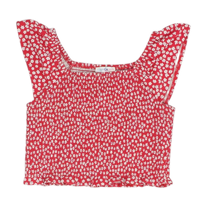 Red Floral Blouse