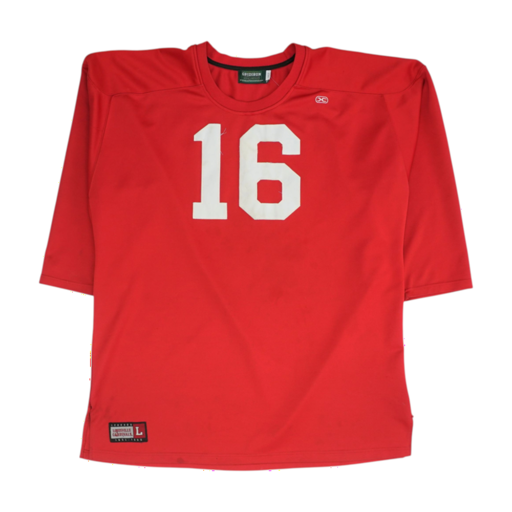 Men's Red Louisville Cardinals Long Sleeve Jersey