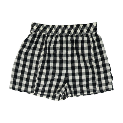 Black Check Knit Shorts