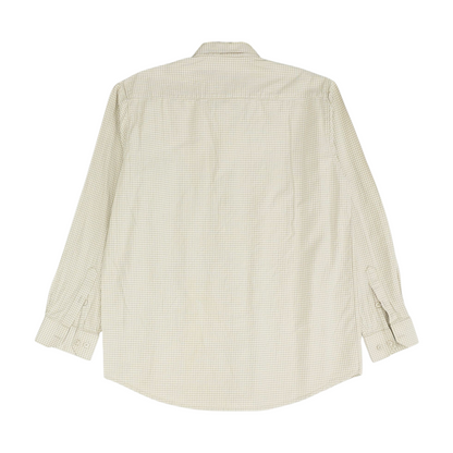 Beige Check Long Sleeve Button Down