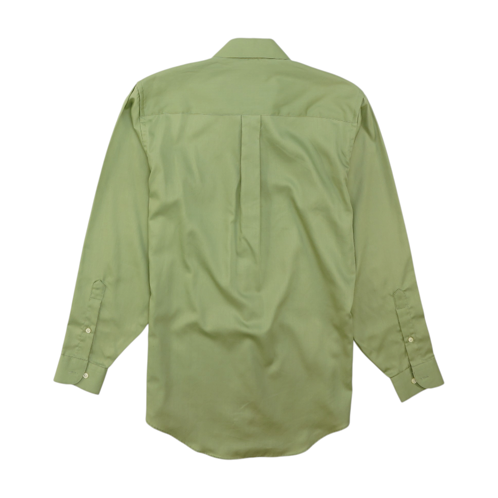 Green Solid Long Sleeve Button Down