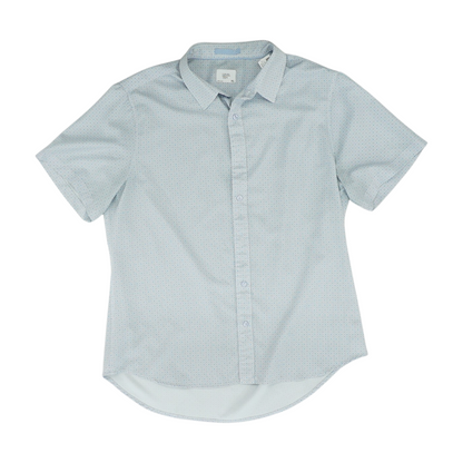Blue Abstract Short Sleeve Button Down