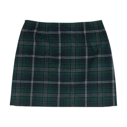 Green Plaid Mini Skirt
