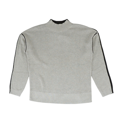 Brown Color Block Pullover Sweater