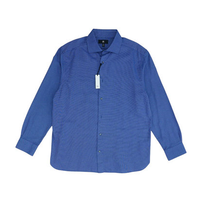 Navy Polka Dot Long Sleeve Button Down