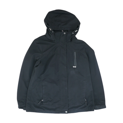 Black Solid Rain Jacket