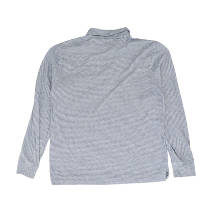 Blue Striped Long Sleeve Polo