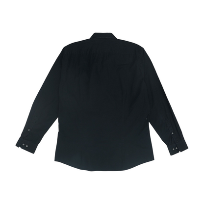 Black Solid Long Sleeve Button Down