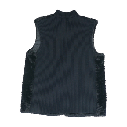 Black Solid Casual Vest