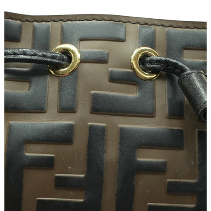 Brown Mini Mon Trésor Bucket Bag In FF Canvas