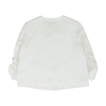 White Solid Blazer