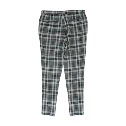 Gray Plaid Regular Pants