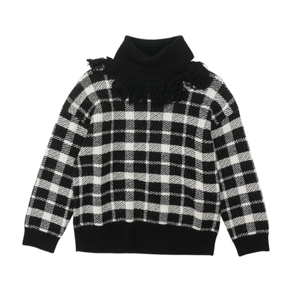 Black Check Pullover Sweater