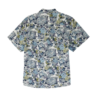 White Floral Short Sleeve Button Down