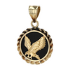 14K Yellow Gold Black Stone Pendant