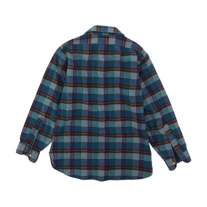 Teal Plaid Flannel Button Down