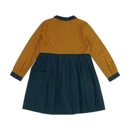 Teal Color Block Dress