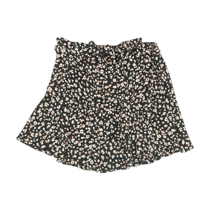Black Floral Mini Skort