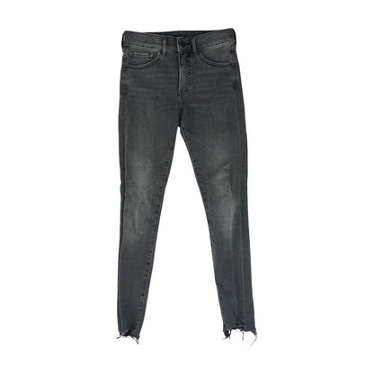 Gray Solid Mid Rise Skinny Leg Jeans
