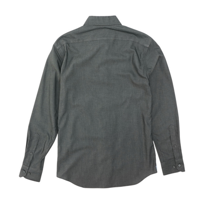 Black Solid Long Sleeve Button Down