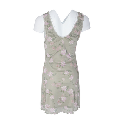 Green Floral Mini Dress