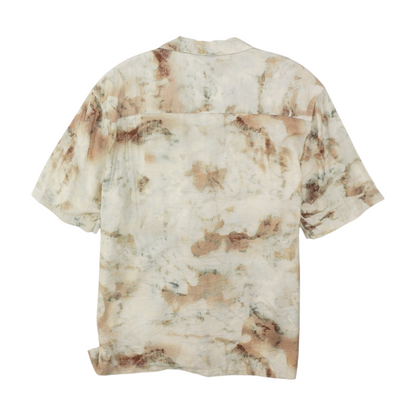 Cream Print Short Sleeve Button Down