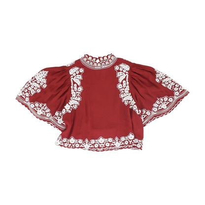 Red Print Blouse