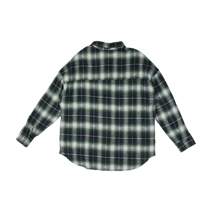 Green Plaid Flannel Button Down