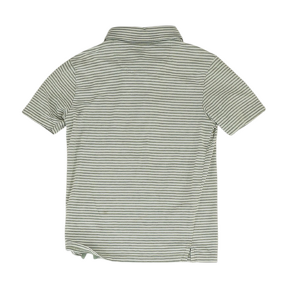Green Striped Short Sleeve Polo