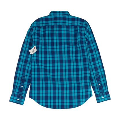 Blue Plaid Long Sleeve Button Down
