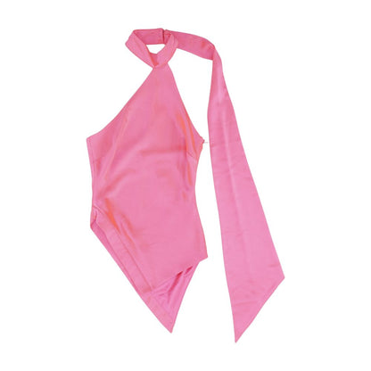 Neon Pink Solid Sleeveless Blouse