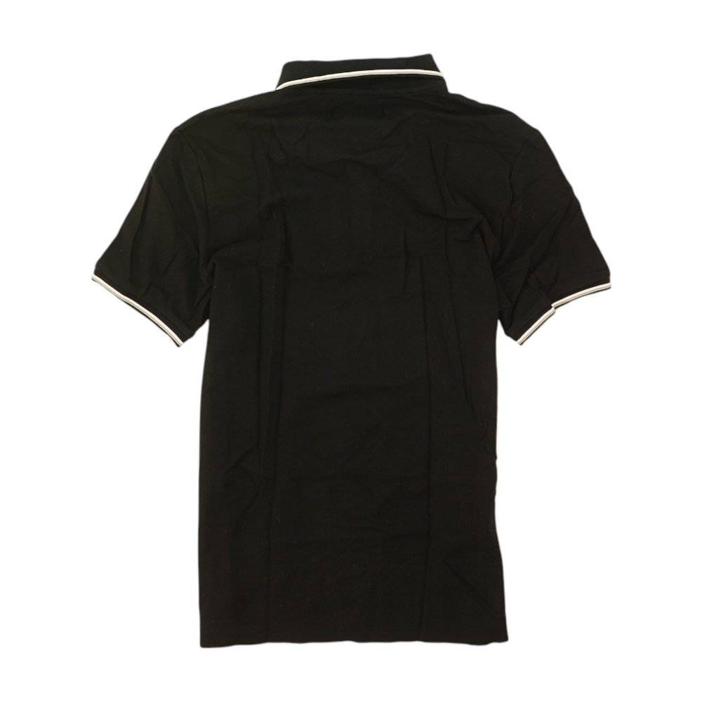 Black Solid Short Sleeve Polo