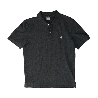 Gray Solid Short Sleeve Polo