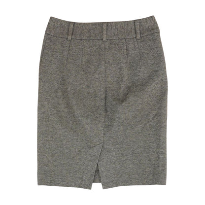 Gray Solid Midi Skirt