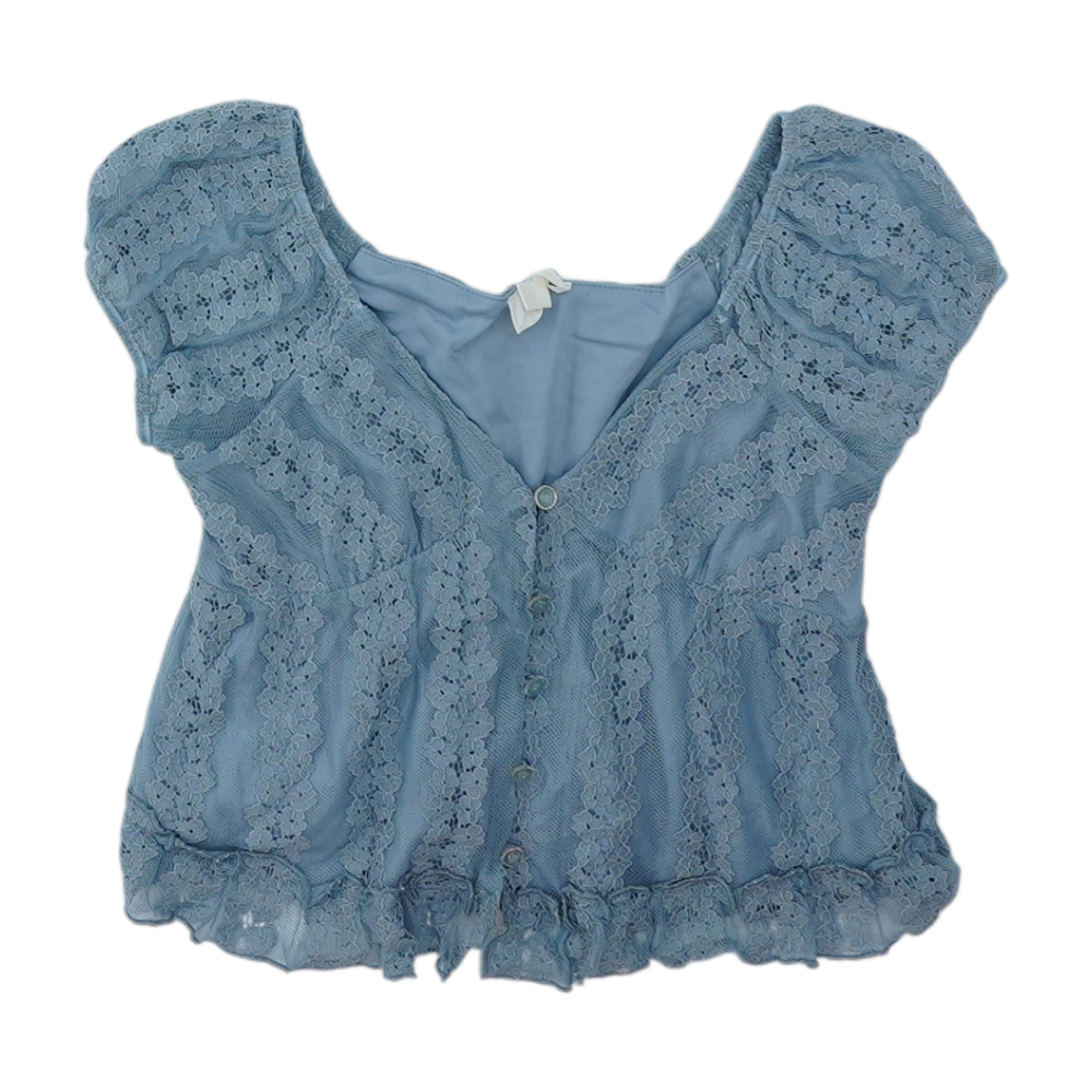 Blue Cropped Blouse