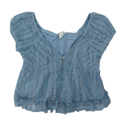 Blue Cropped Blouse